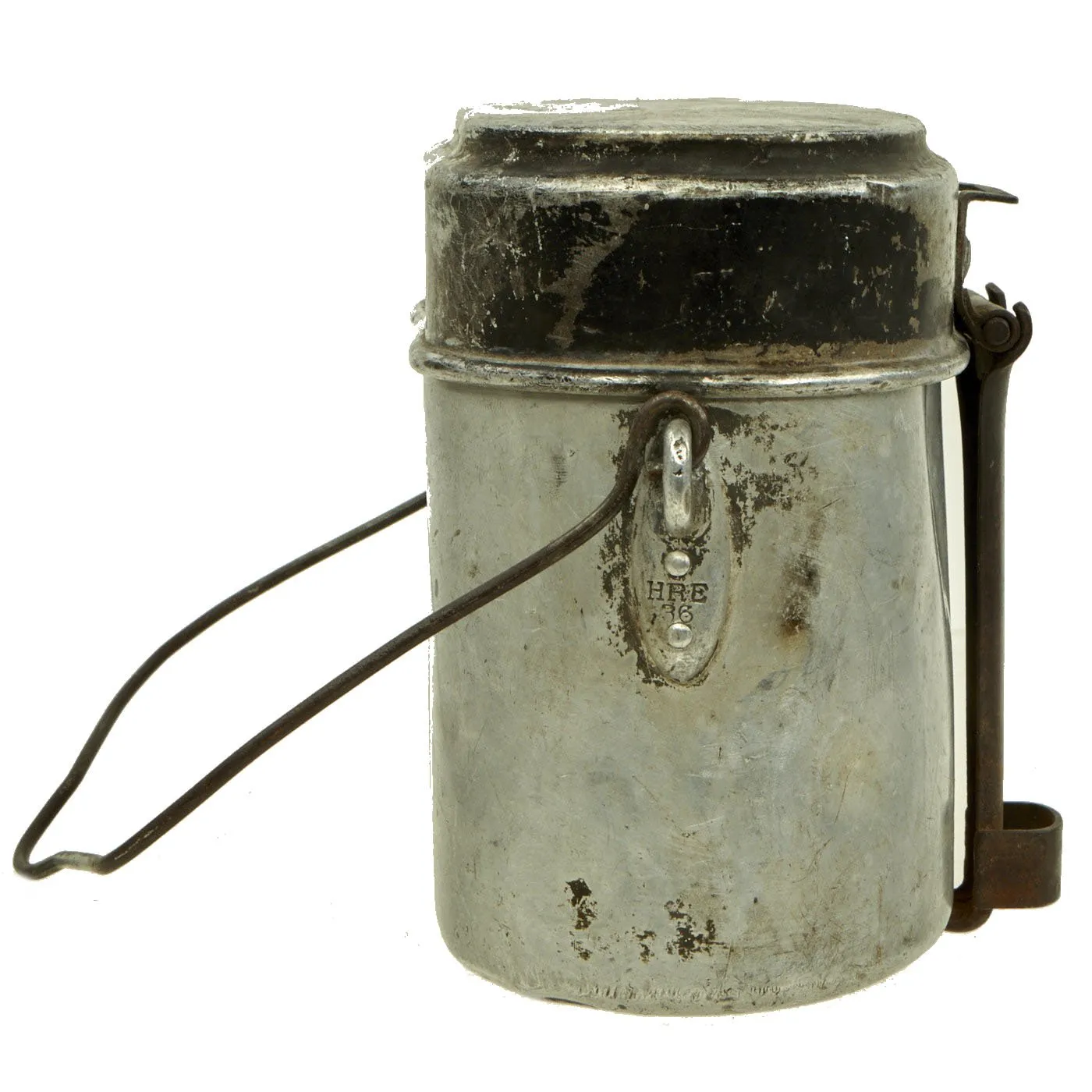 Original German Pre-WWII Kochgeschirr M31 Aluminum Mess Kit dated 1936 with Utensils - RZM Marked
