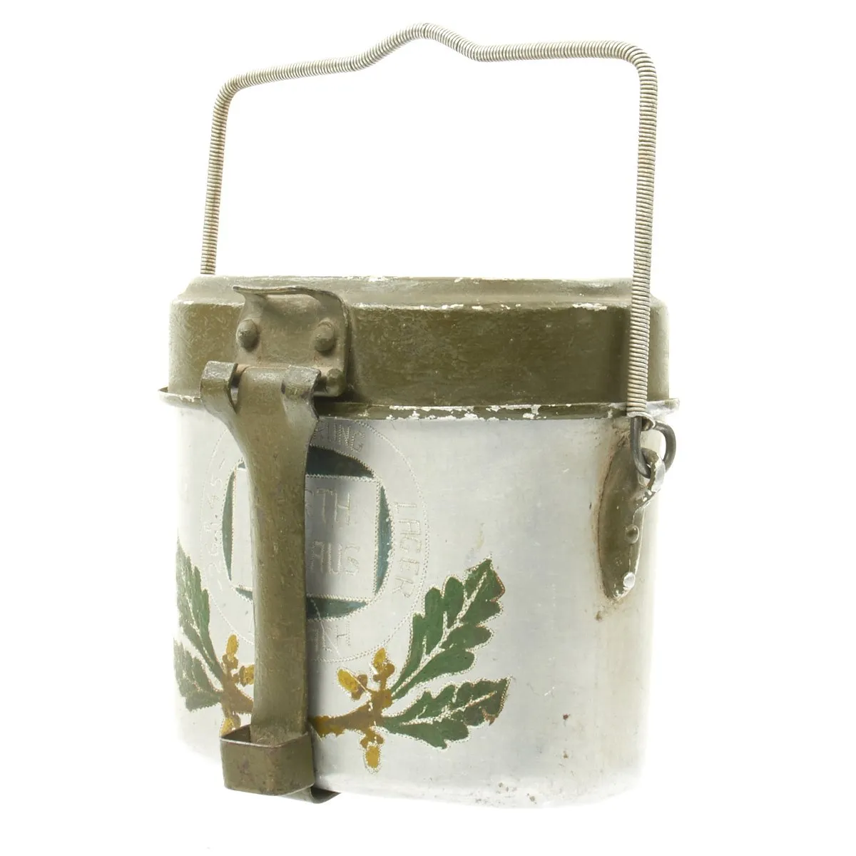Original German WWII M-31 Aluminum Mess Tin Decorated by German P.O.W. Nikolaus Werth