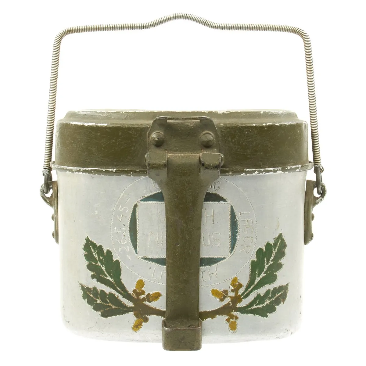 Original German WWII M-31 Aluminum Mess Tin Decorated by German P.O.W. Nikolaus Werth