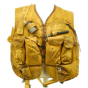 Original U.S. Cold War USAF Pilot 1956 Dated Bauer Mark 2 Survival Vest Type Life Preserver