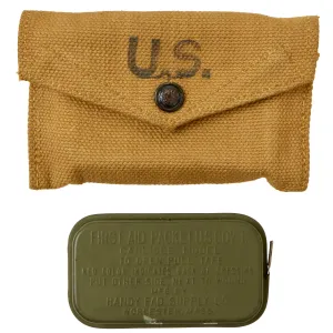 Original U.S. WWII British Made Medic Pouch Dated 1944 with Carlisle Bandage