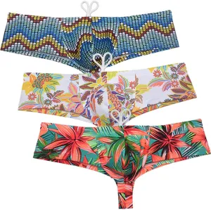 OROCOJUCO Mens Swimwear Skimpy Briefs Bikini Brazilian Cut Surf Shorts Board Cheeky Swim Trunks