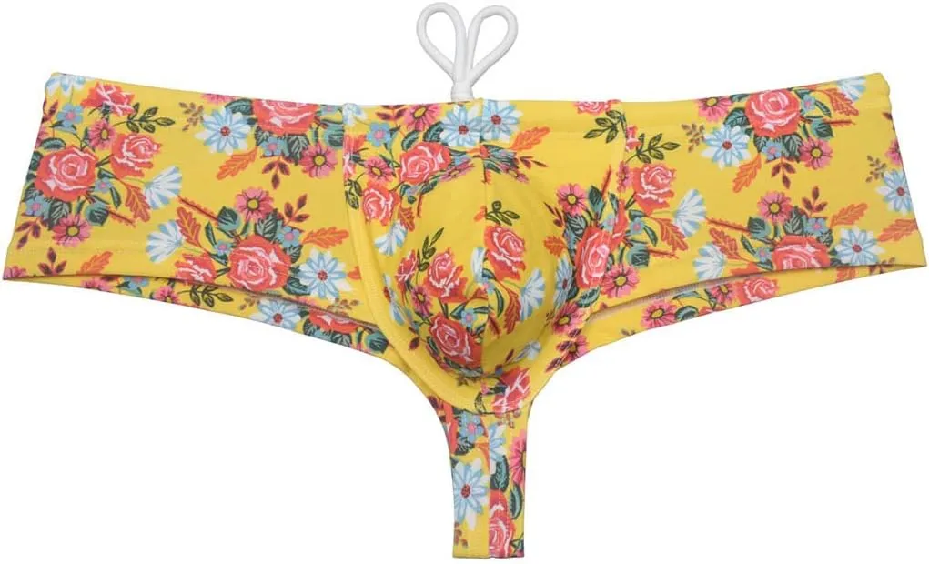 OROCOJUCO Mens Swimwear Skimpy Briefs Bikini Brazilian Cut Surf Shorts Board Cheeky Swim Trunks