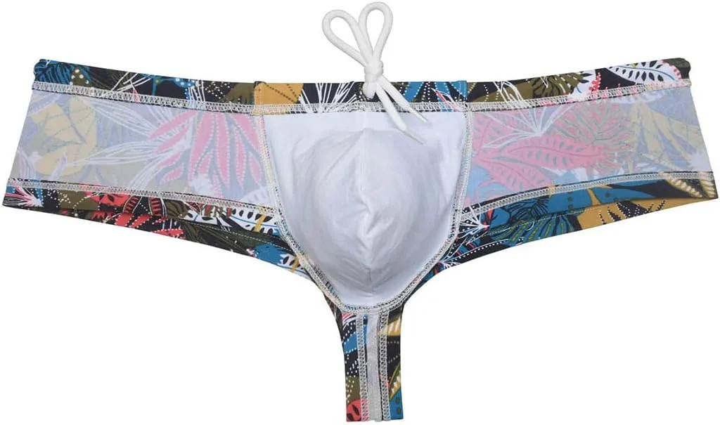 OROCOJUCO Mens Swimwear Skimpy Briefs Bikini Brazilian Cut Surf Shorts Board Cheeky Swim Trunks