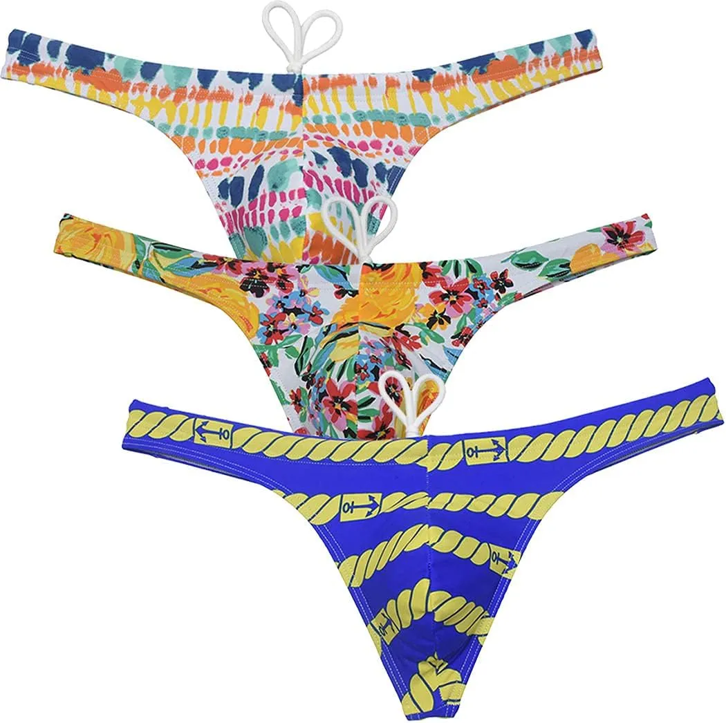 OROCOJUCO Sexy Men's Swim Thong Bikini Swimwear Board Surf Short Trunks Contour Pouch Tangas Swimsuit