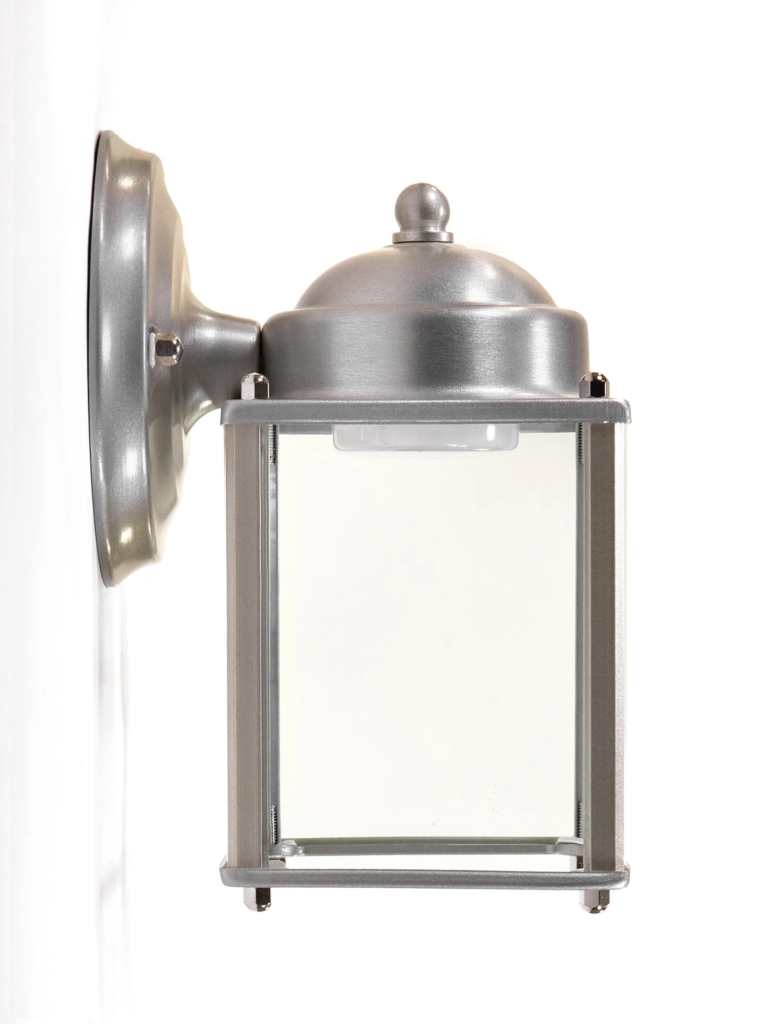 Outdoor Integrated LED Square Coach Light, 800 Lumens, 3K, Wet Location, Clear Glass, Black, Bronze, Nickel and White Finish