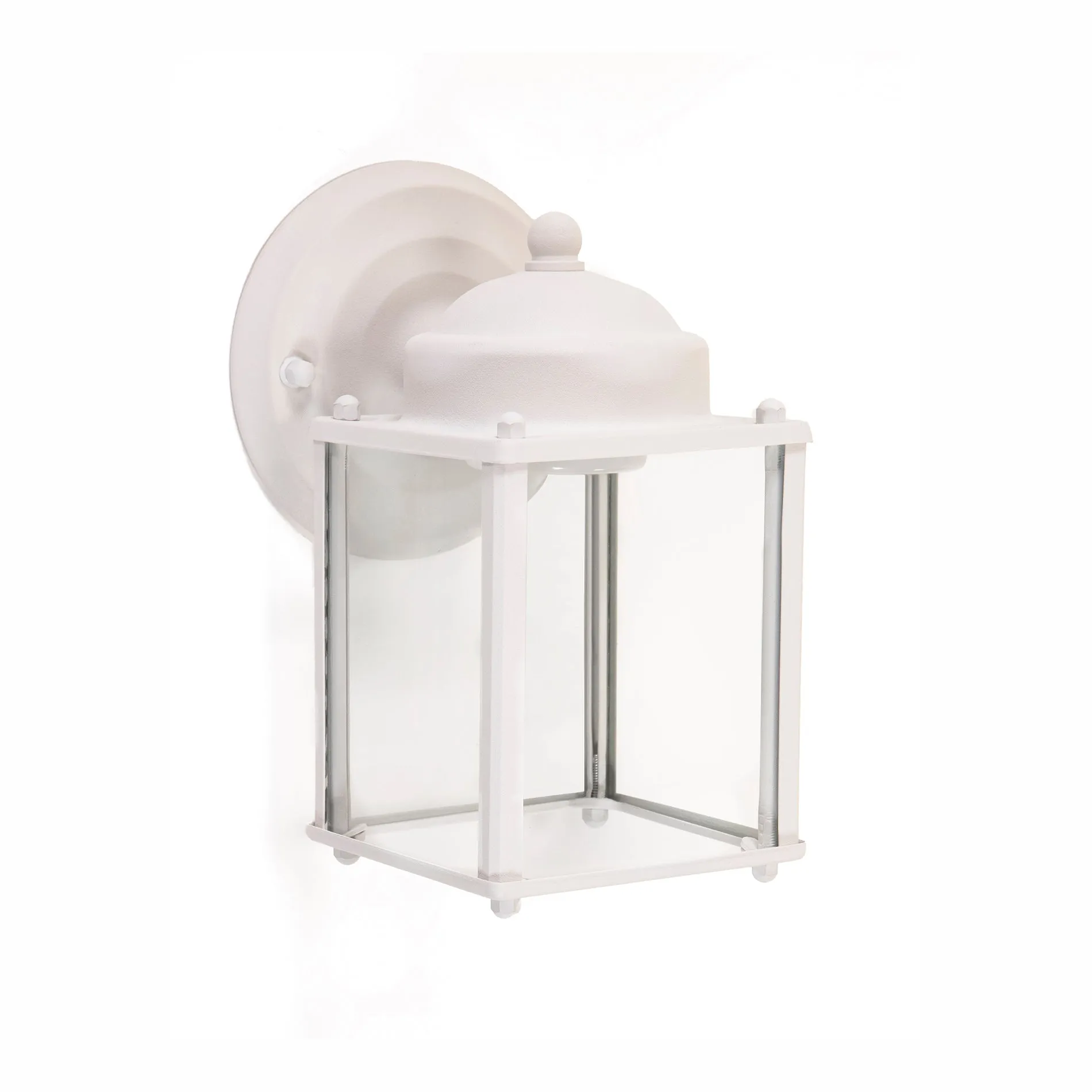 Outdoor Integrated LED Square Coach Light, 800 Lumens, 3K, Wet Location, Clear Glass, Black, Bronze, Nickel and White Finish