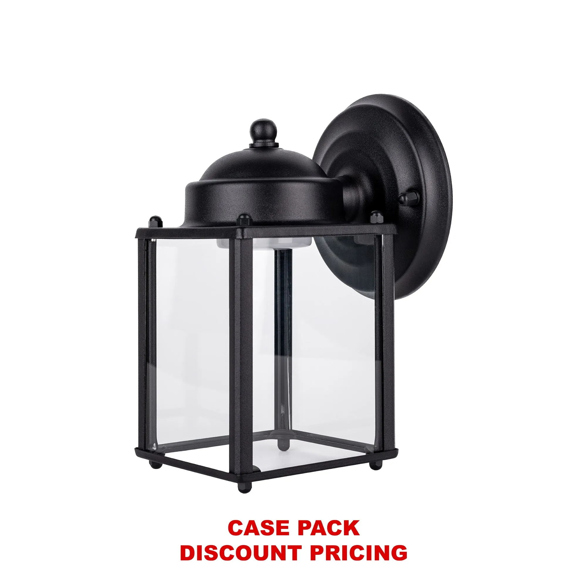 Outdoor Integrated LED Square Coach Light, 800 Lumens, 3K, Wet Location, Clear Glass, Black, Bronze, Nickel and White Finish
