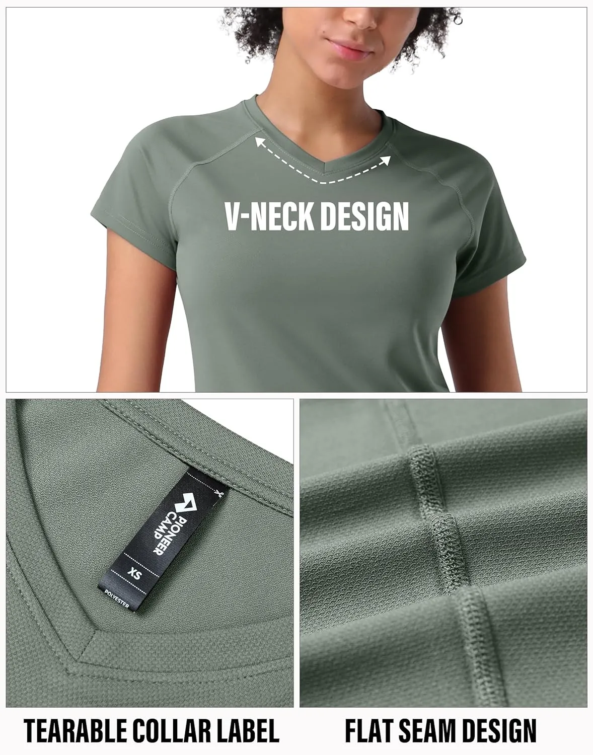 Pioneer Camp Women's Moisture Wicking T-Shirt Short Sleeve Quick Dry Shirts Gym Workout Athletic Running Tops Crew Neck Tees
