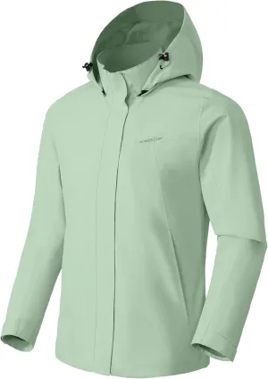 Pioneer Camp Women's Rain Jacket Waterproof Shell Jacket Hooded Windbreaker Lightweight Rain Coats for Outdoor Hiking Travel