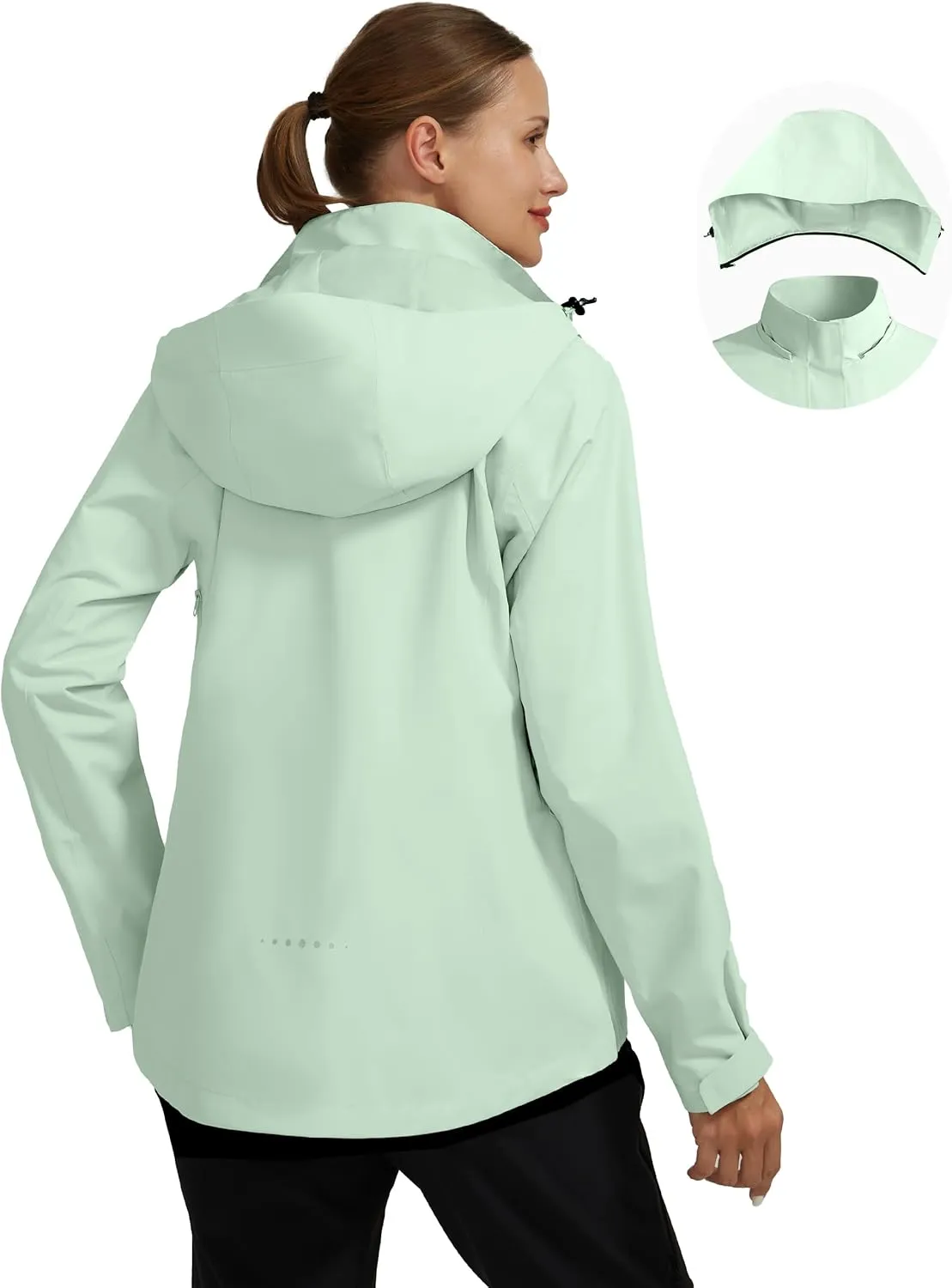 Pioneer Camp Women's Rain Jacket Waterproof Shell Jacket Hooded Windbreaker Lightweight Rain Coats for Outdoor Hiking Travel