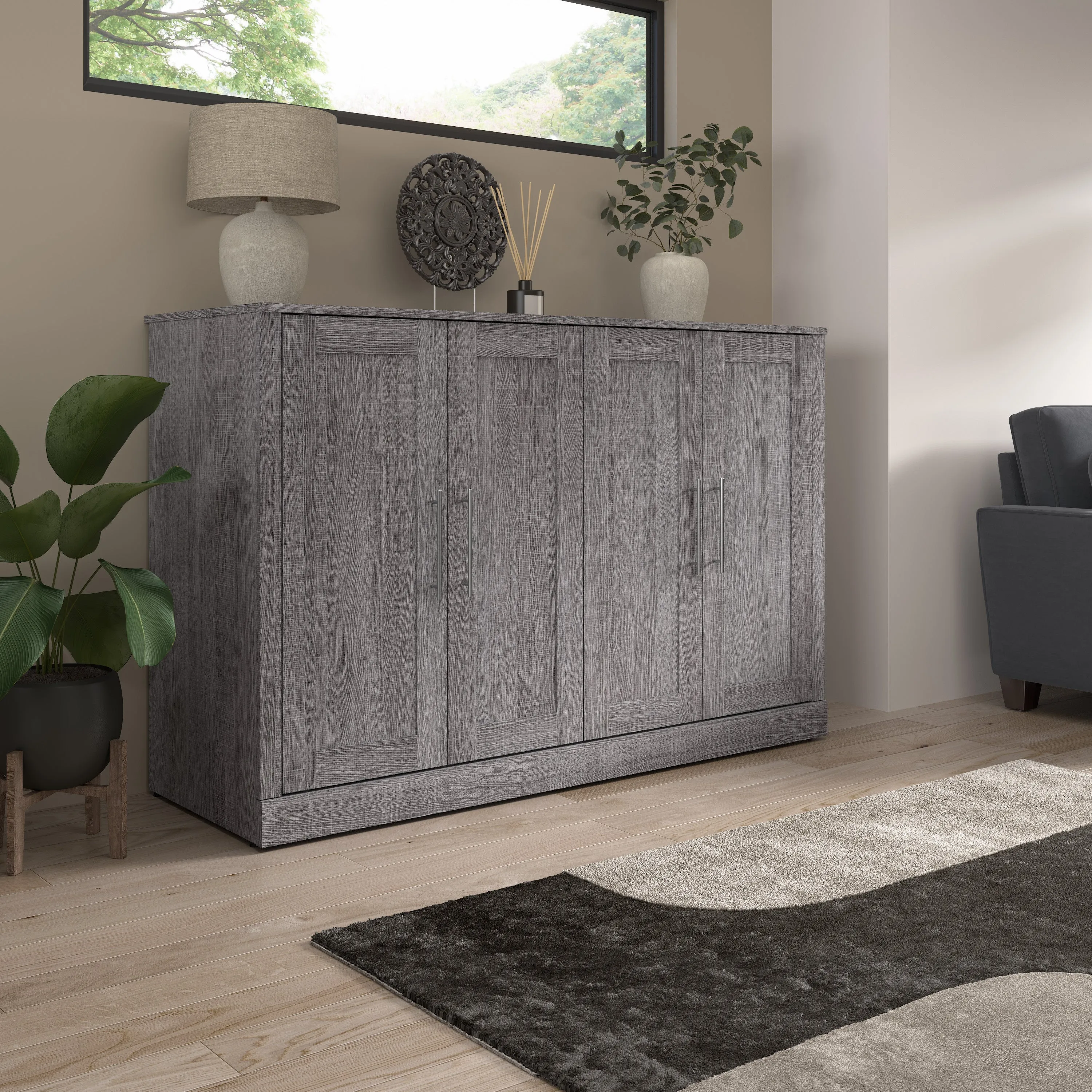 Pur 69W Full Cabinet Bed with Mattress - Available in 3 Colours