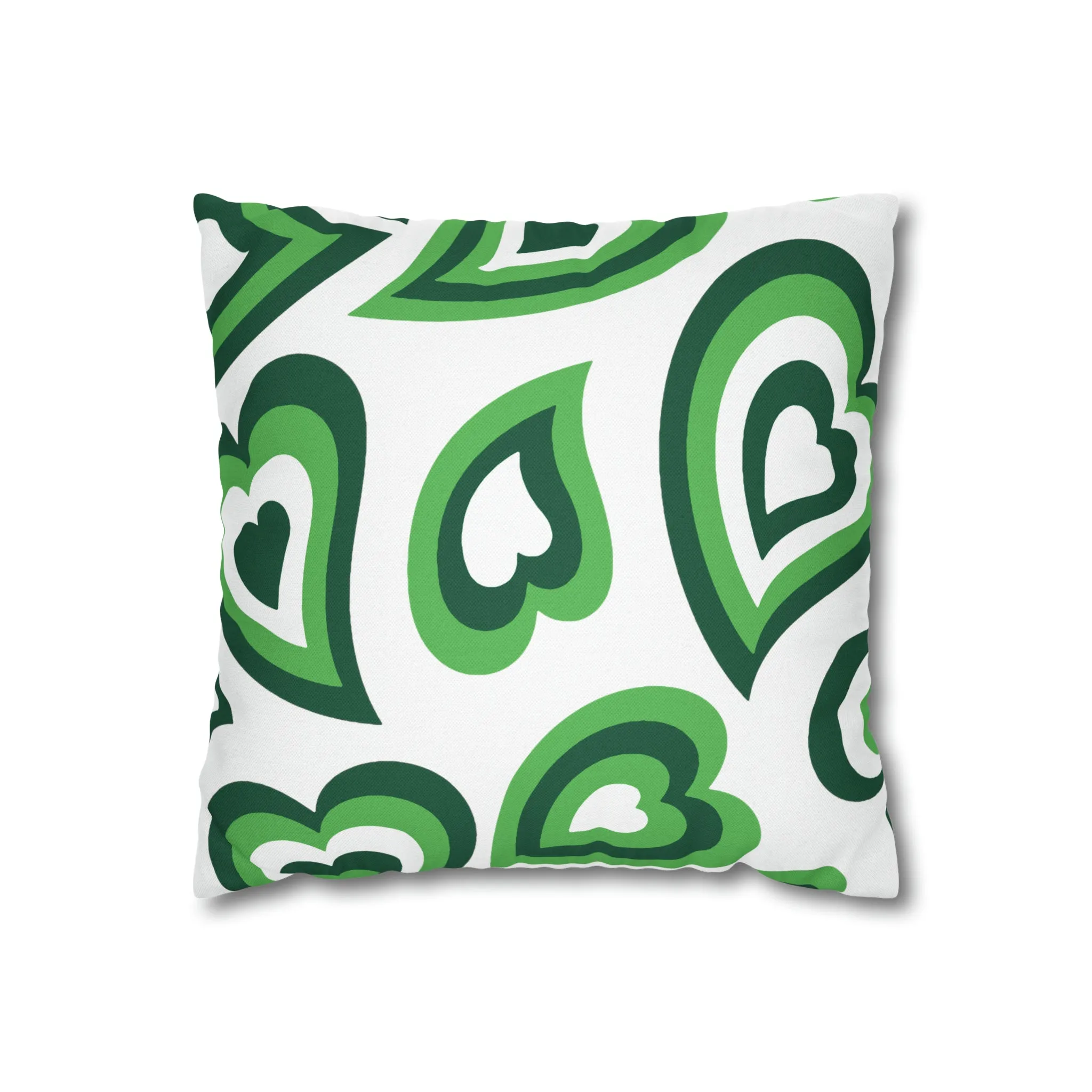 Retro Heart Pillow - Green & white, Heart Pillow, Hearts, Valentine's Day, Binghamton Bearcats,Bed Party Pillow, sleepaway Camp, dorm decor,