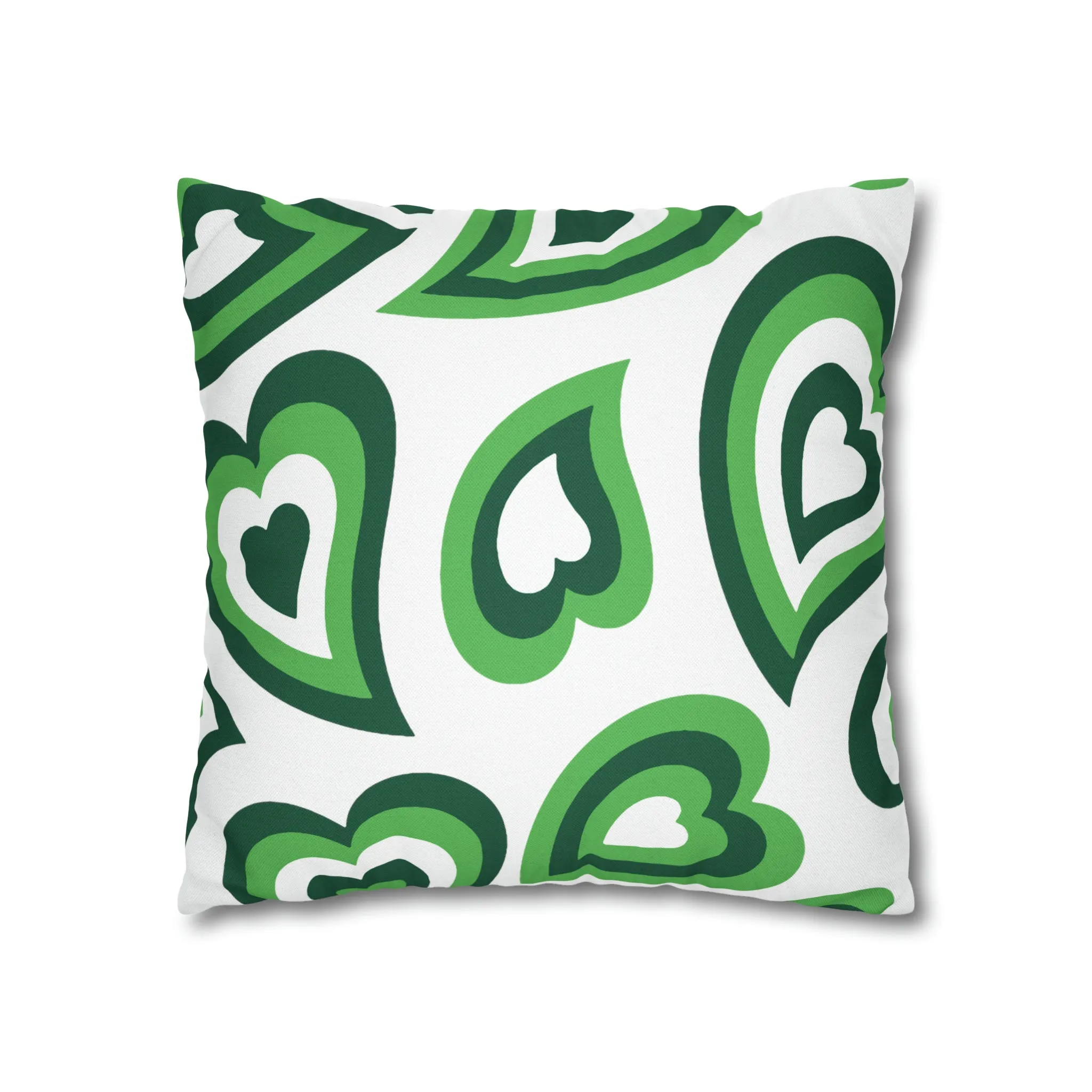 Retro Heart Pillow - Green & white, Heart Pillow, Hearts, Valentine's Day, Binghamton Bearcats,Bed Party Pillow, sleepaway Camp, dorm decor,