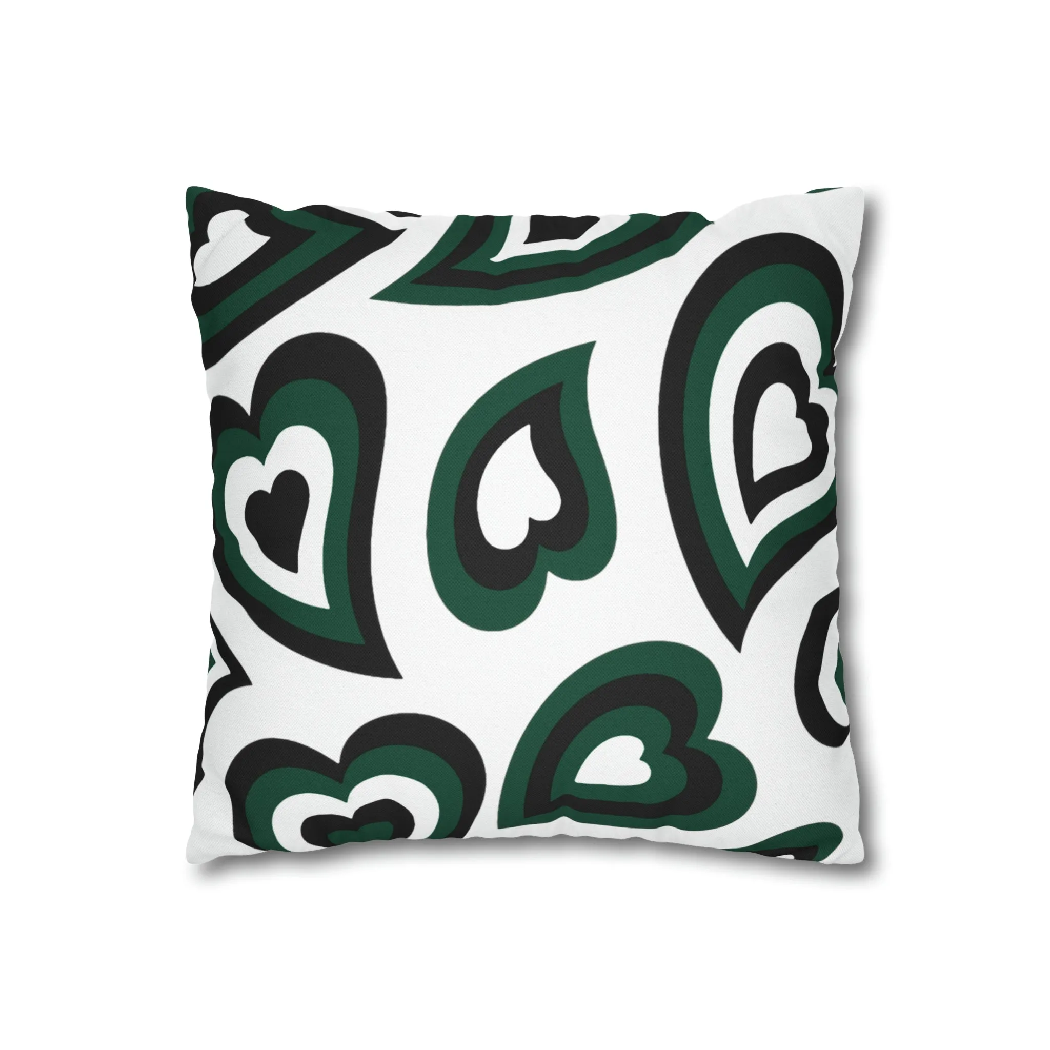 Retro Heart Pillow - Green and Black, Heart Pillow, Hearts, Valentine's Day, Michigan State, Bed Party Pillow, Sleepaway Camp Pillow, Camp