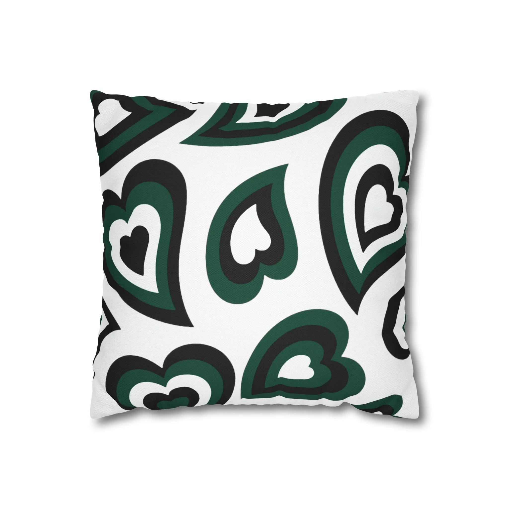 Retro Heart Pillow - Green and Black, Heart Pillow, Hearts, Valentine's Day, Michigan State, Bed Party Pillow, Sleepaway Camp Pillow, Camp