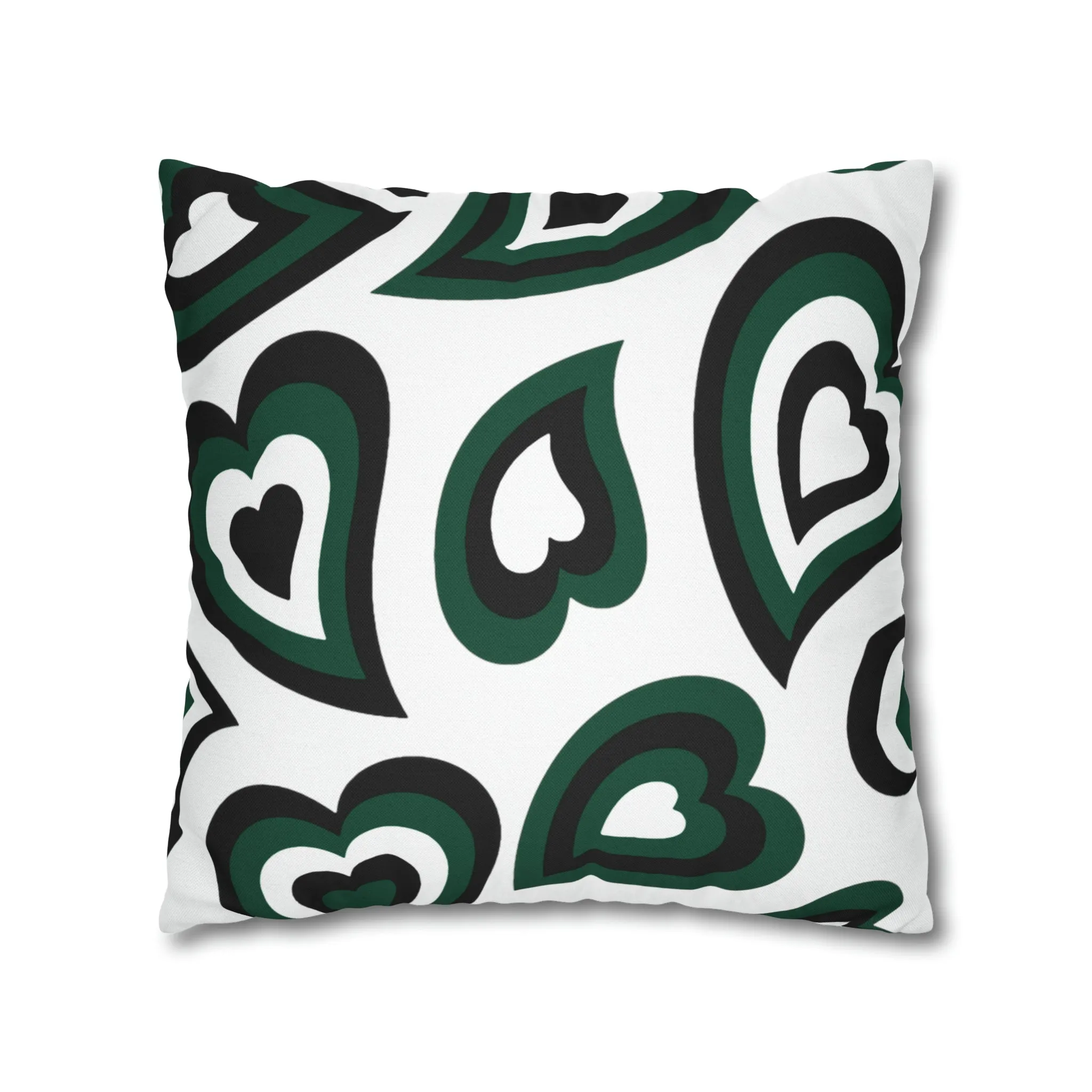 Retro Heart Pillow - Green and Black, Heart Pillow, Hearts, Valentine's Day, Michigan State, Bed Party Pillow, Sleepaway Camp Pillow, Camp