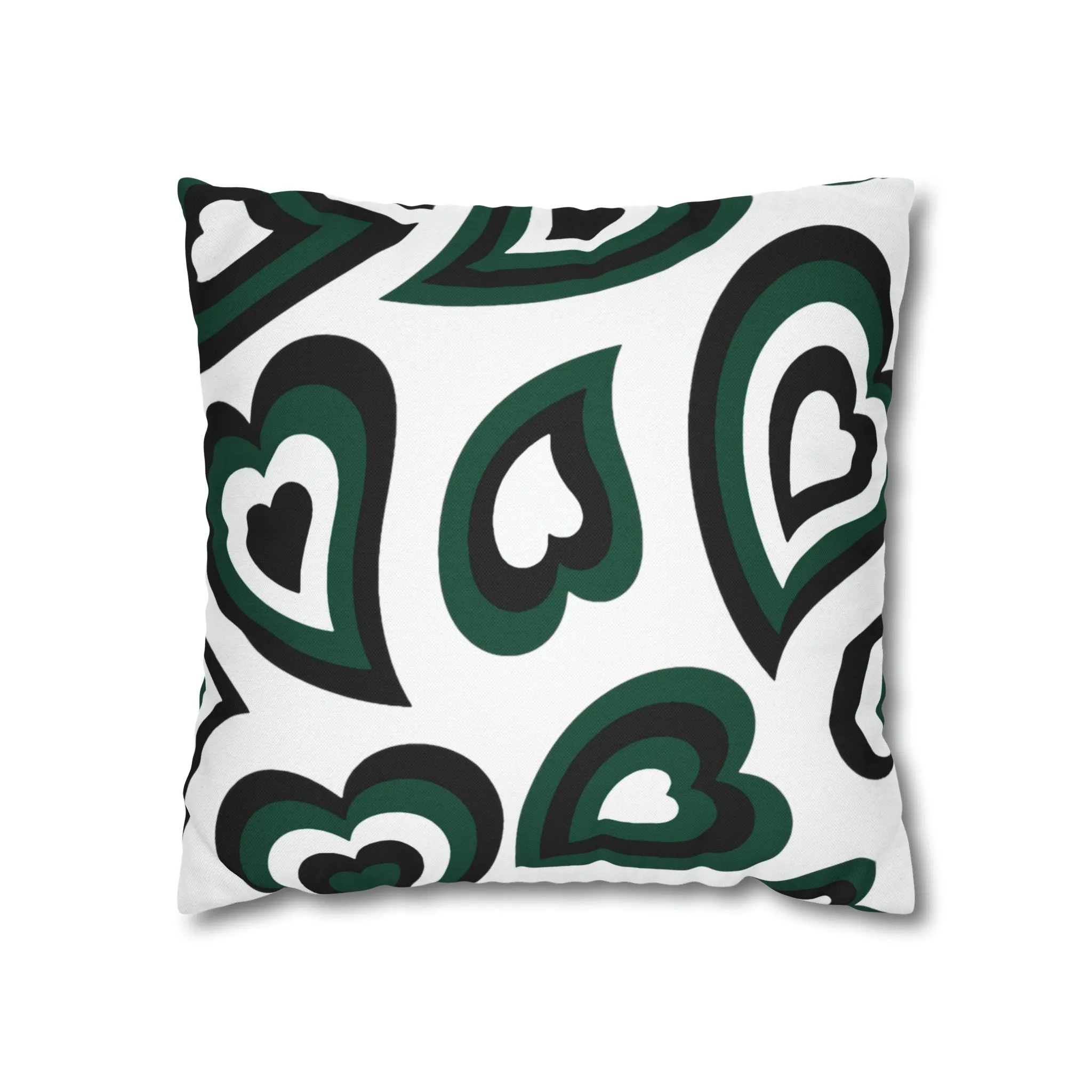 Retro Heart Pillow - Green and Black, Heart Pillow, Hearts, Valentine's Day, Michigan State, Bed Party Pillow, Sleepaway Camp Pillow, Camp
