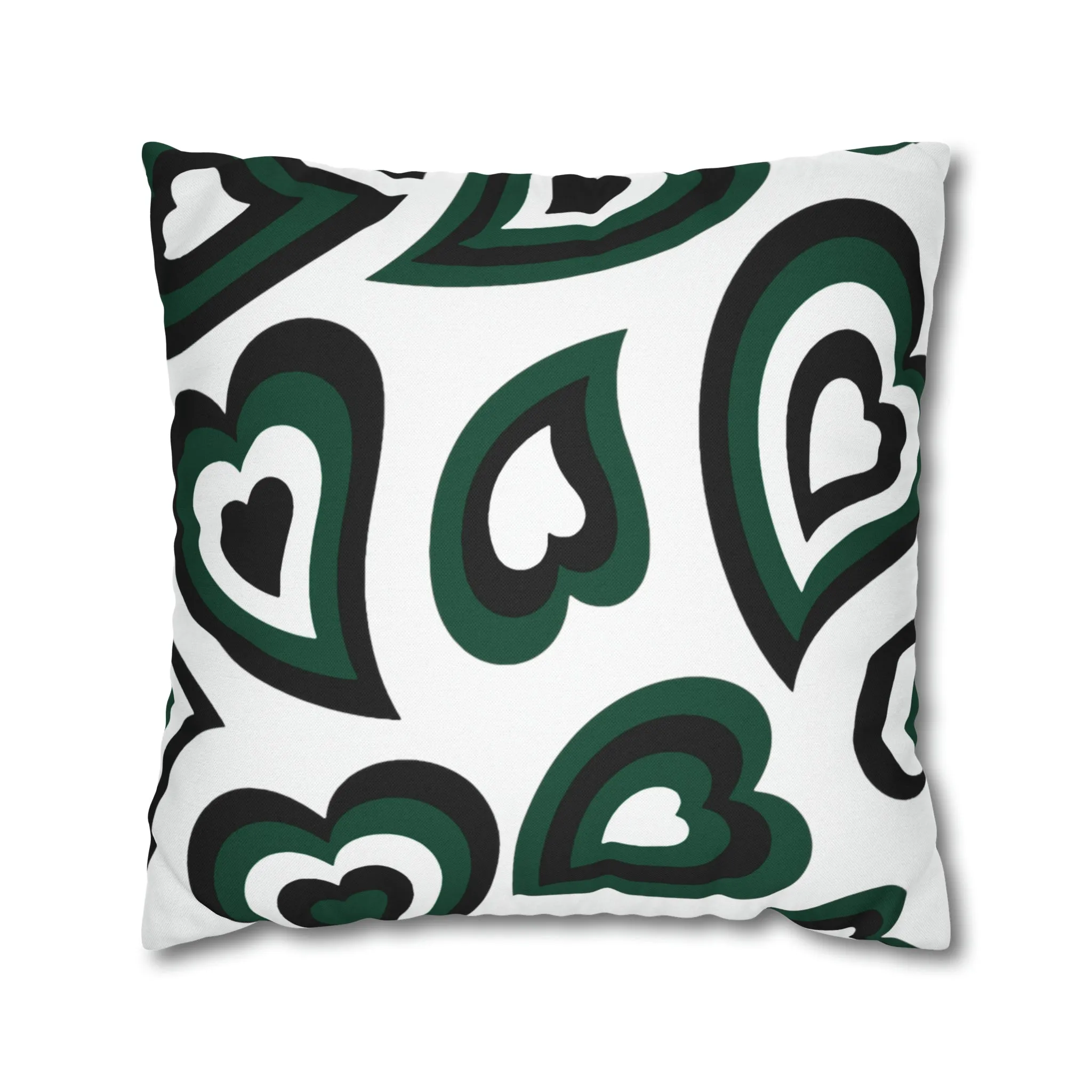 Retro Heart Pillow - Green and Black, Heart Pillow, Hearts, Valentine's Day, Michigan State, Bed Party Pillow, Sleepaway Camp Pillow, Camp