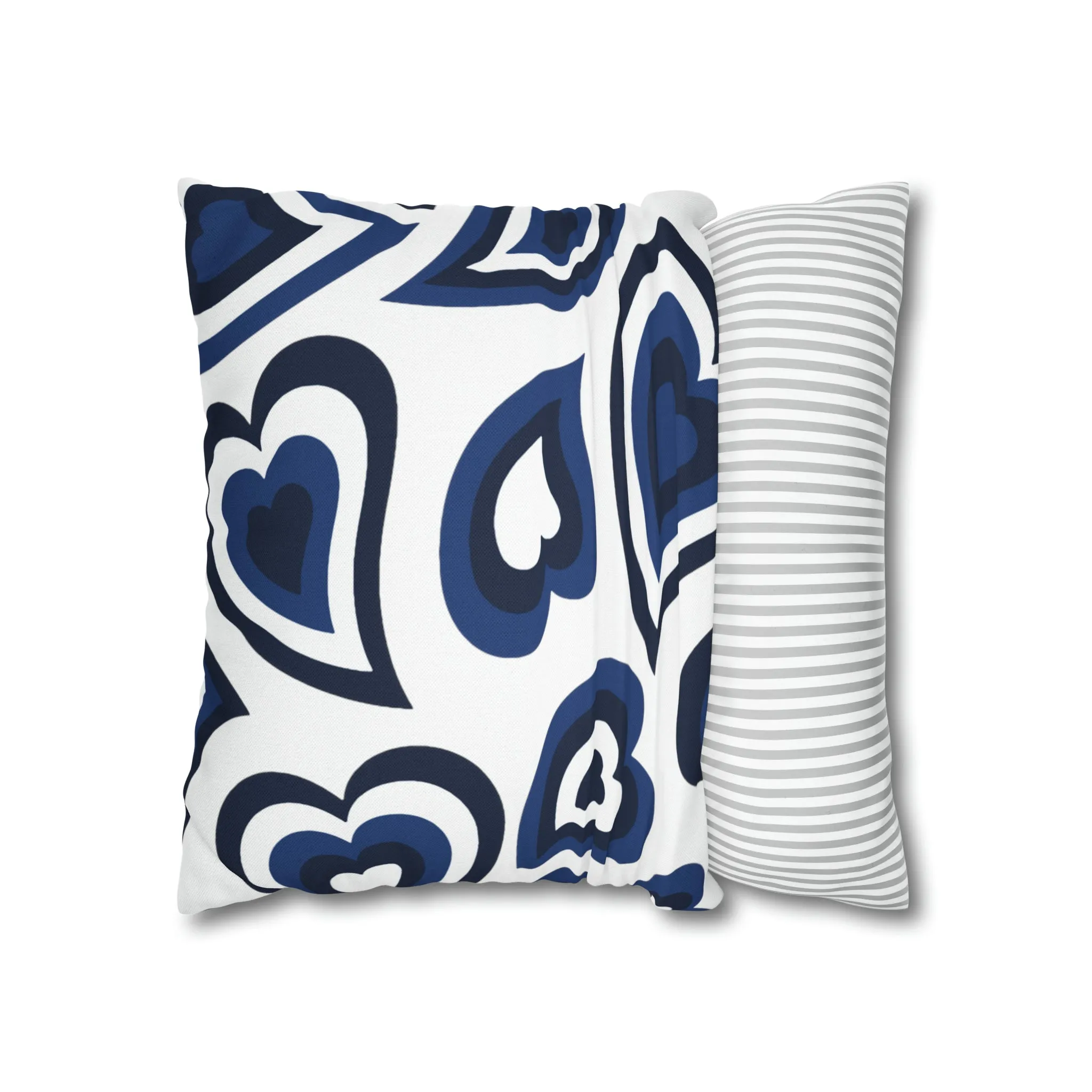 Retro Heart Pillow - Navy & White, Heart Pillow, Hearts, Valentine's Day, Penn State, Bed Party Pillow, Sleepaway Camp Pillow, We Are