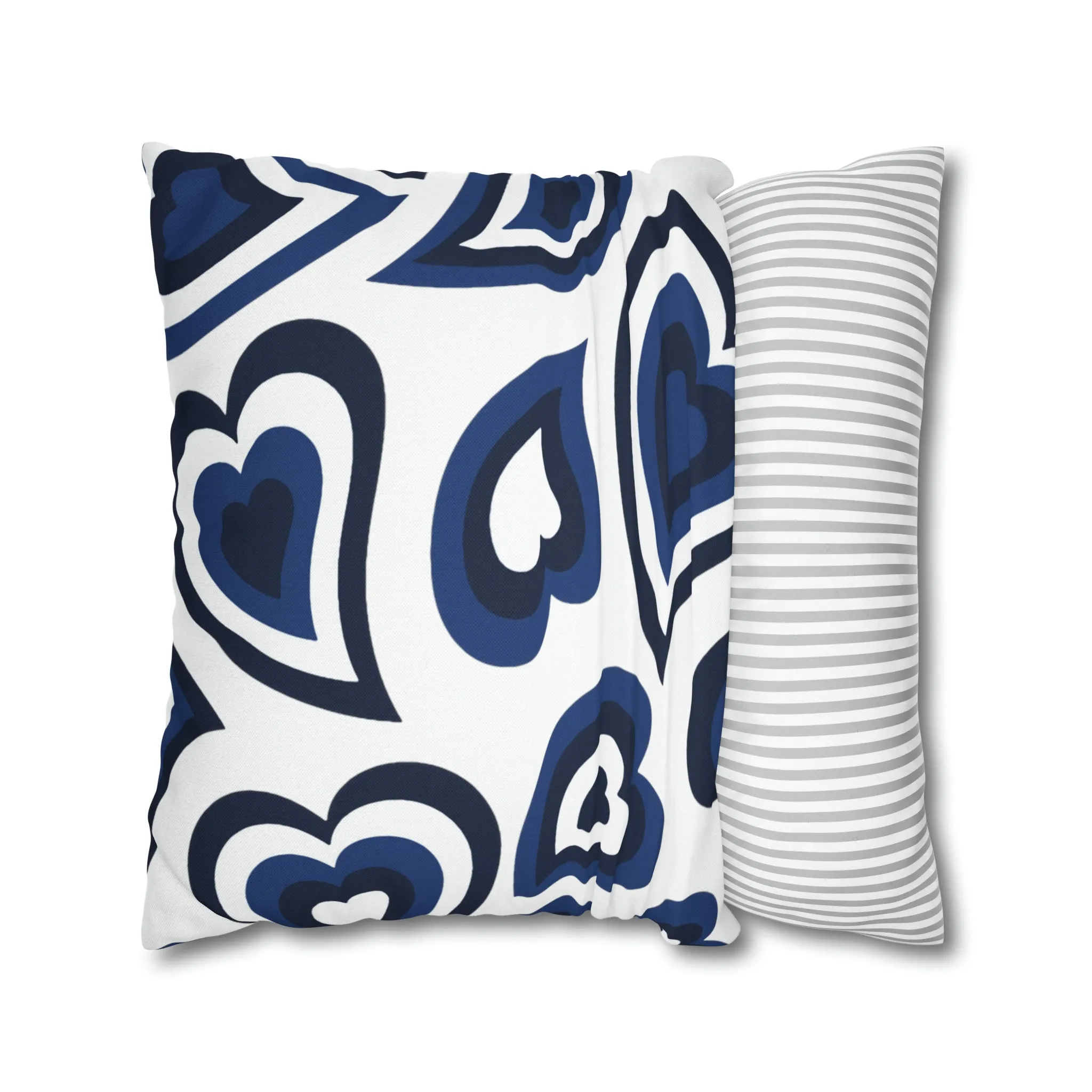 Retro Heart Pillow - Navy & White, Heart Pillow, Hearts, Valentine's Day, Penn State, Bed Party Pillow, Sleepaway Camp Pillow, We Are