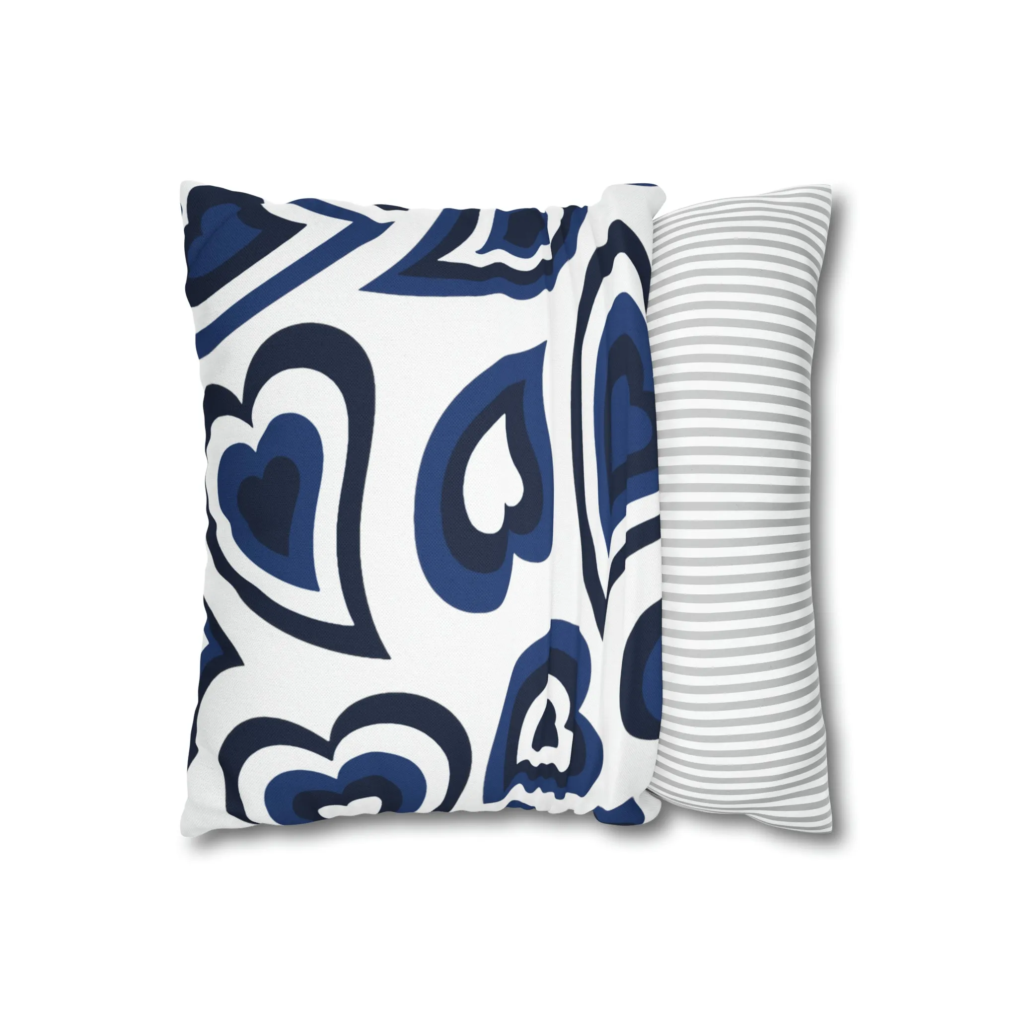 Retro Heart Pillow - Navy & White, Heart Pillow, Hearts, Valentine's Day, Penn State, Bed Party Pillow, Sleepaway Camp Pillow, We Are
