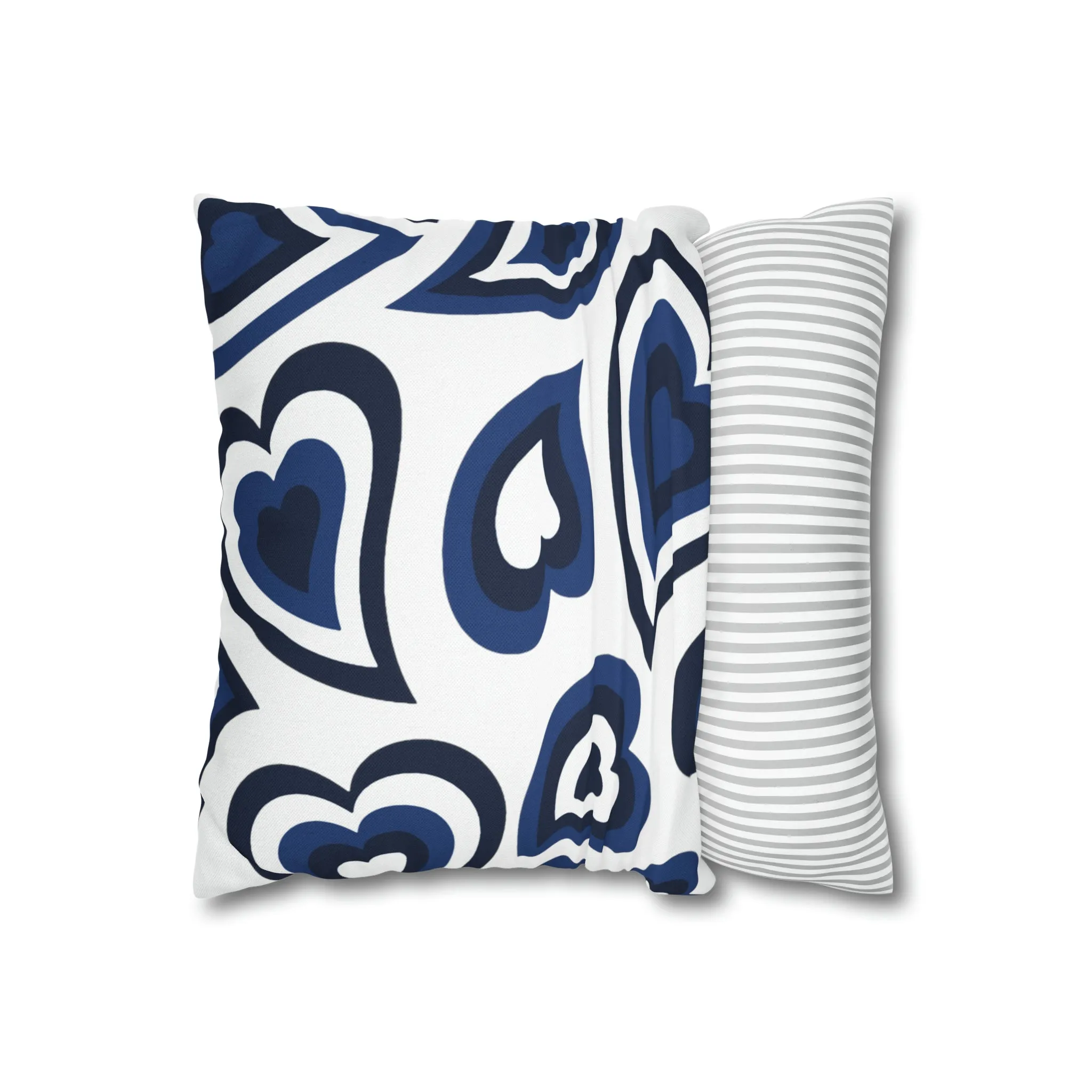 Retro Heart Pillow - Navy & White, Heart Pillow, Hearts, Valentine's Day, Penn State, Bed Party Pillow, Sleepaway Camp Pillow, We Are