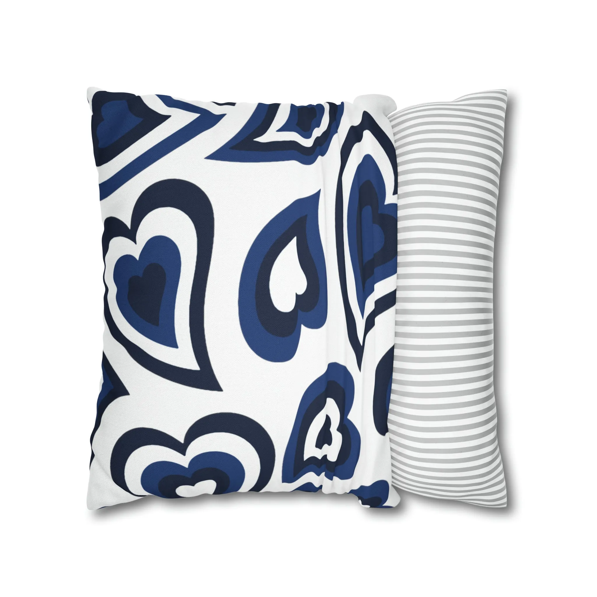 Retro Heart Pillow - Navy & White, Heart Pillow, Hearts, Valentine's Day, Penn State, Bed Party Pillow, Sleepaway Camp Pillow, We Are