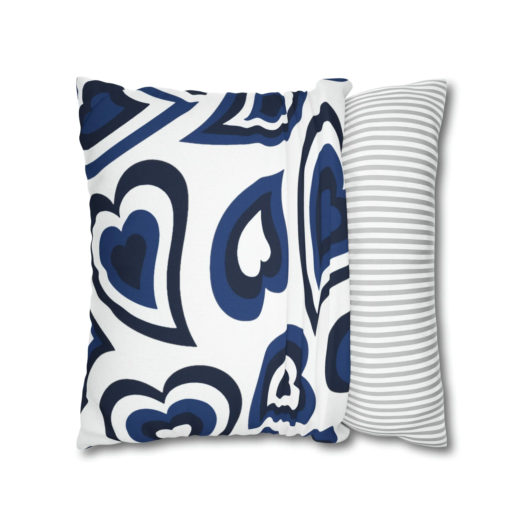 Retro Heart Pillow - Navy & White, Heart Pillow, Hearts, Valentine's Day, Penn State, Bed Party Pillow, Sleepaway Camp Pillow, We Are
