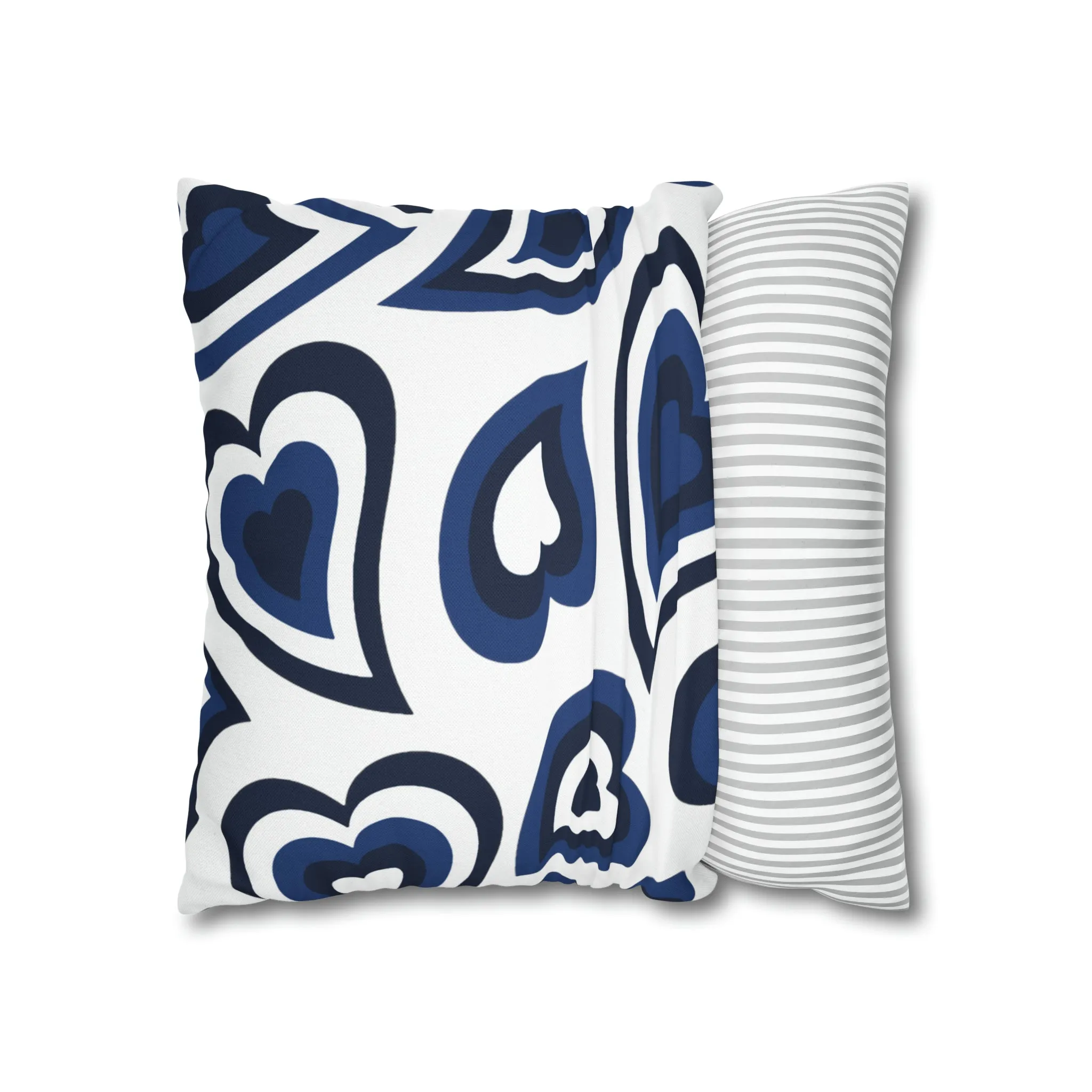 Retro Heart Pillow - Navy & White, Heart Pillow, Hearts, Valentine's Day, Penn State, Bed Party Pillow, Sleepaway Camp Pillow, We Are
