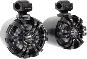 Rockville WB65 Black 6.5" 600W Marine Wakeboard Tower Speakers, 4 Ohm, Waterproof, 360-Degree Swivel, Durable Build for Boats, ATVs, UTVs