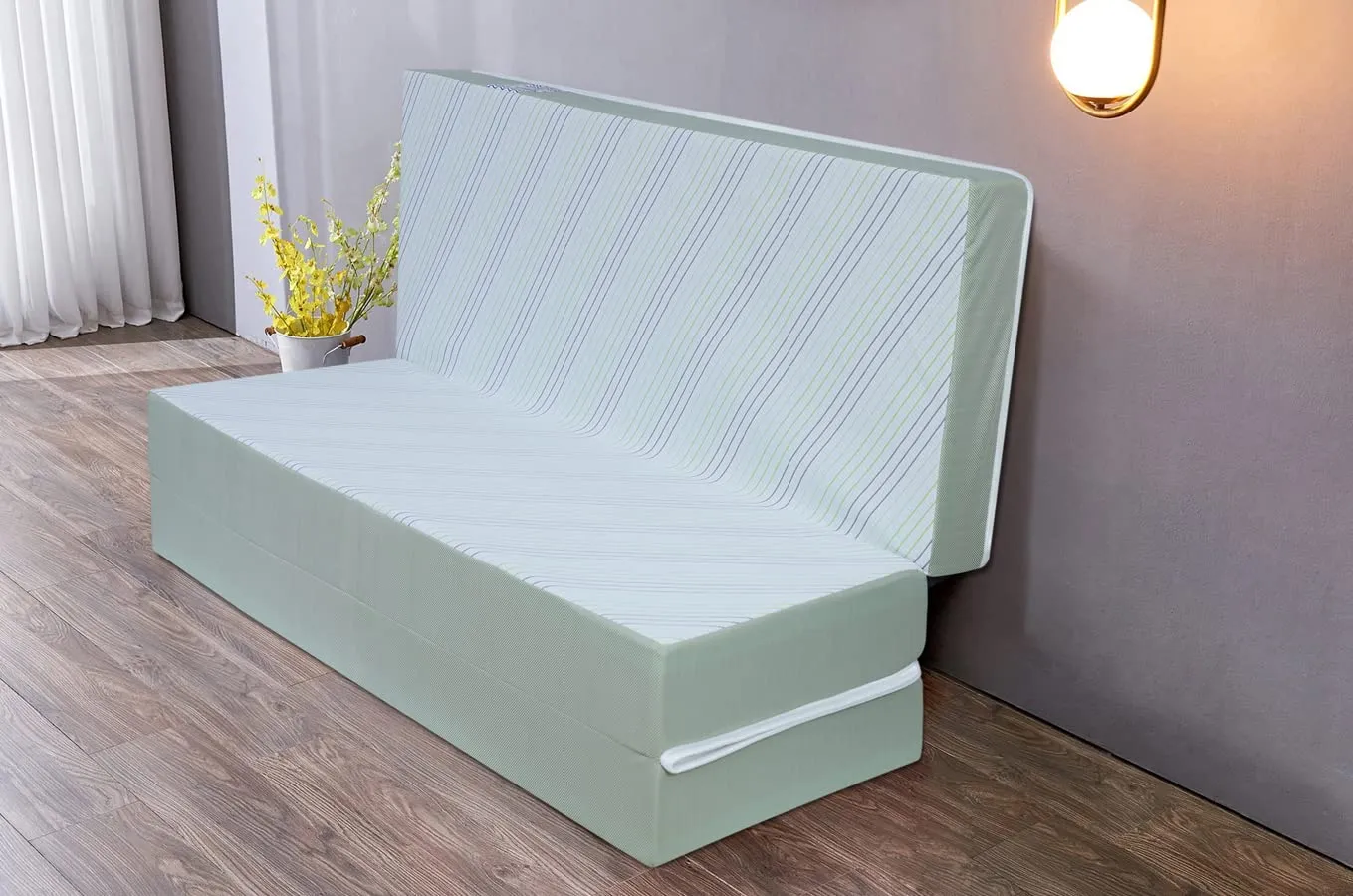 Springtek Foldable Mattress|5 Y Warranty By Ashoka|2 Layer High Density&Gel Memory Foam Folding Mattress|Guest Bed Gadda|Floor/Travelling/Portable Mattresses|5 In Single Size Cot Mattress|72X36 In