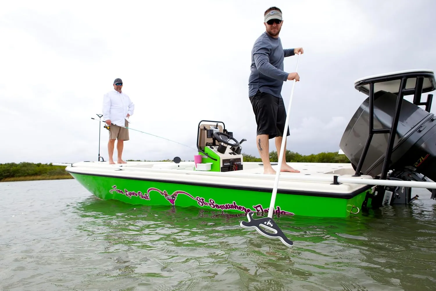 Stayput Anchor - Shallow Water Anchor Pole Spike with Super Handle - 6-12ft White Or Black