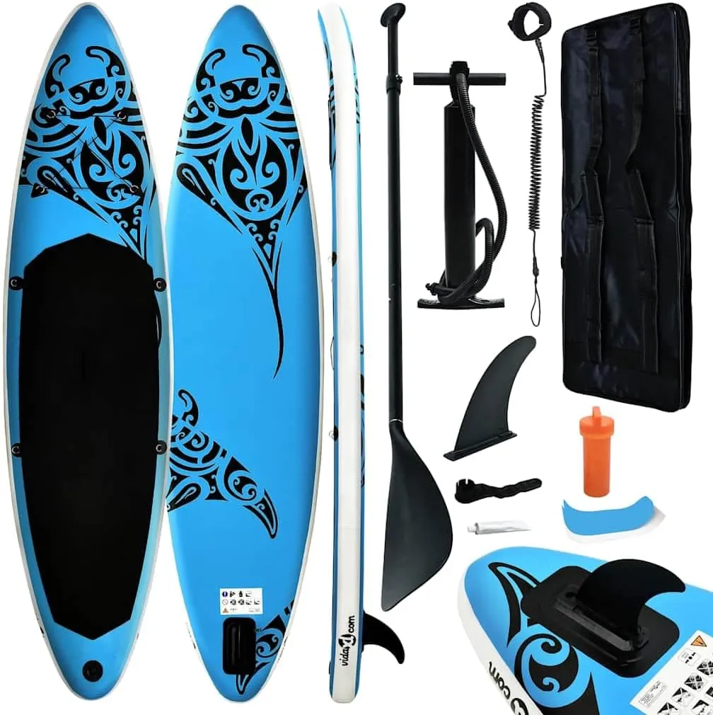 Ultimate Inflatable Stand Up Paddleboard Set for Water Fun, Durable Design with Adjustable Oar, Blue
