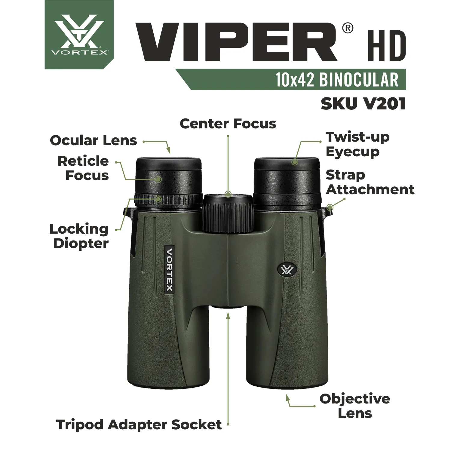 Vortex Optics Viper HD 10x42 Binocular (V201)