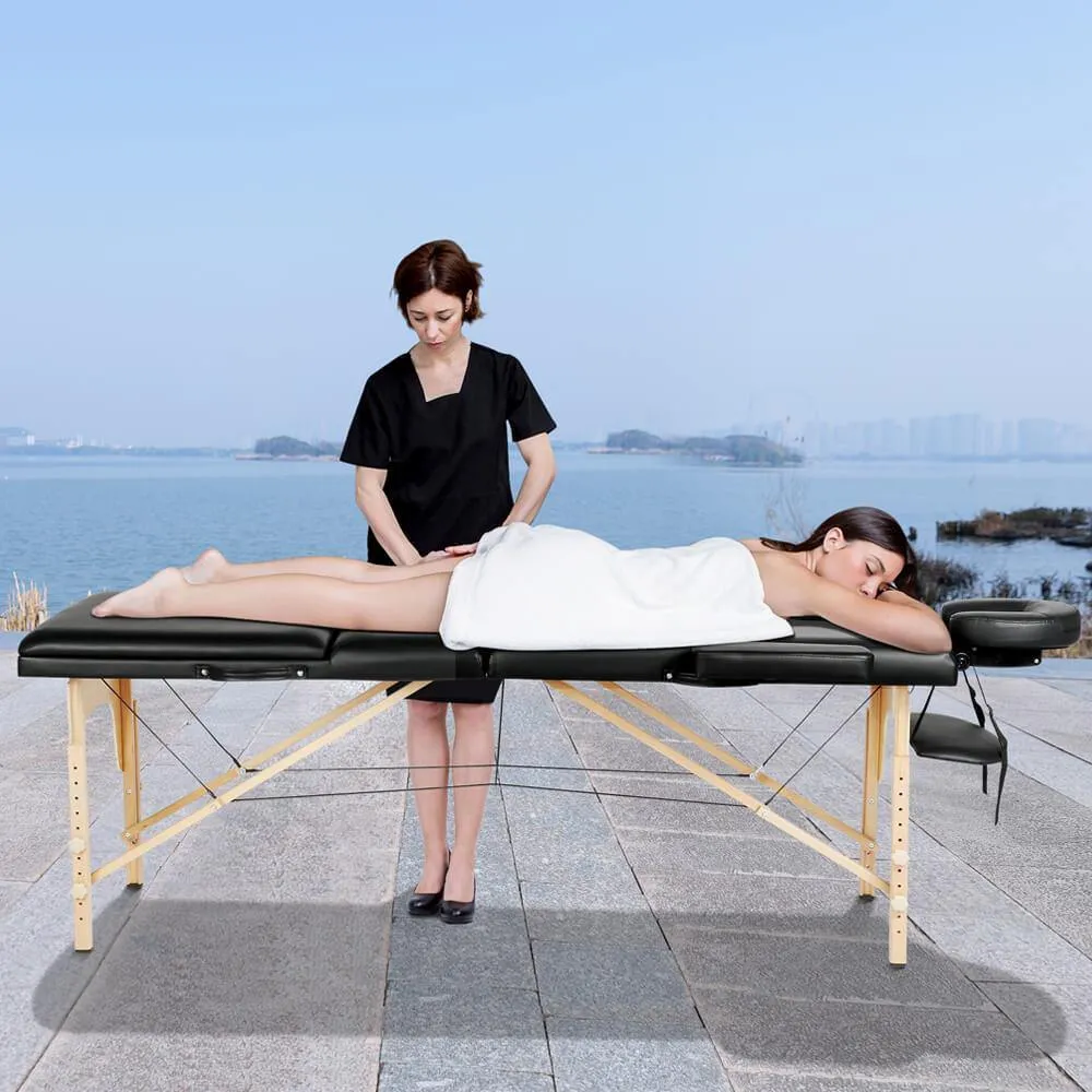 Yaheetech 84 Inch Adjustable 3 Fold Salon Massage Bed